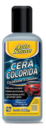 Cera Colorida Cinza Alto Brilho 140g Realça Pintura De Carro