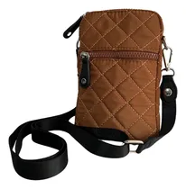 Comprar Phonebag Portacelular Cierre Matelase Nylon Correa Regulable Color Marrón