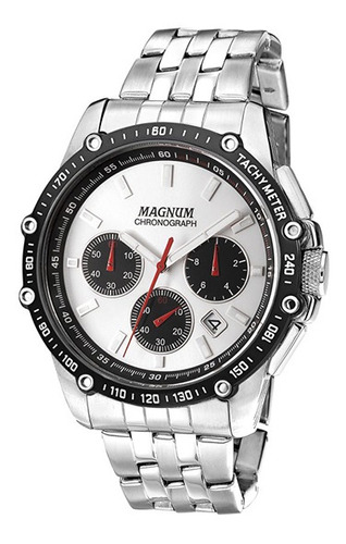 Relógio Magnum Masculino Sports Ma33522q Chronograph Prata Cor da correia Prateado