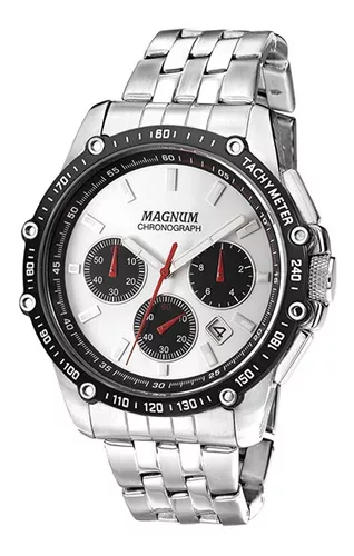 Relógio Masculino Magnum Cronógrafo Ma32167w - Prata