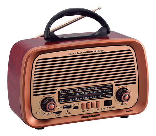 Radio Retro Portátil Am Fm Bluetooth Usb Nordmende Nrd-rr40