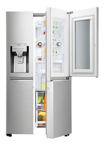 Imagen 3 de 6 de Heladera inverter auto defrost LG LS74SXSX stainless steel con freezer 690L 127V
