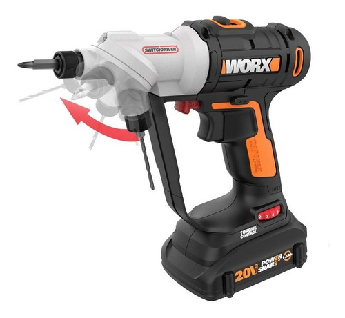 Parafusadeira Furadeira 1/4 Cabeçote Duplo 20v Wx176.9 Worx