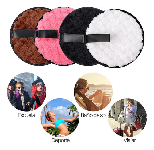 Set 4 Almohadillas Limpieza Facial Doble Cara Lavable
