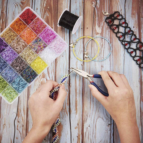 9600 Piezas Kit De Cuentas De Tubo 24 Colores Para Diy