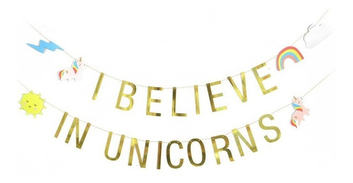 Imagen 1 de 1 de Guirnalda Unicornio - Fiestas - Cumpleaños