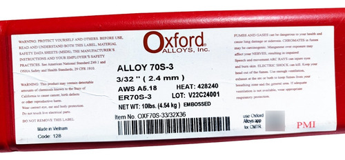 Varilla Aporte A/c Er 70s-3 Marca Oxford Alloys
