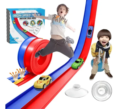 Flextrack Pista Corrida Flexível Para Crianças Com Ventosas Vermelho