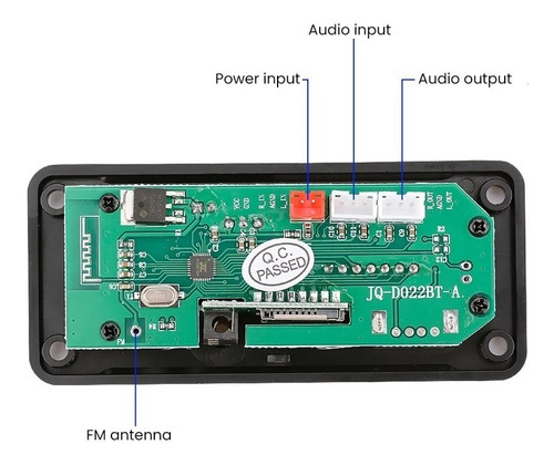 Imagen 6 de 8 de Lector Panel Bluetooth Mp3 Usb Micro Sd Radio Aux + Control