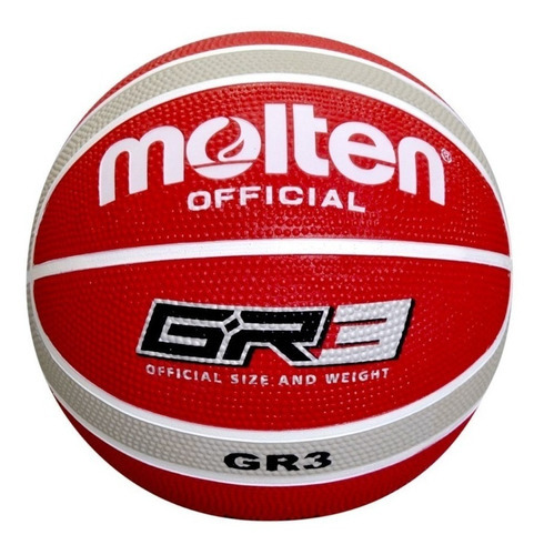 Pelota Basquet N° 3 Molten Gr3 Infantil Basket Mini Pre-mini Color Rojo