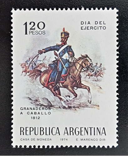 Argentina Fauna, Sello Gj 1662 Granaderos 1974 Mint L17124