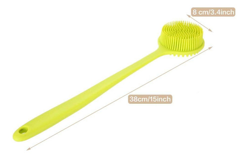 Cepillo De Ducha De Doble Cara Cepillo Silicona Mango Largo