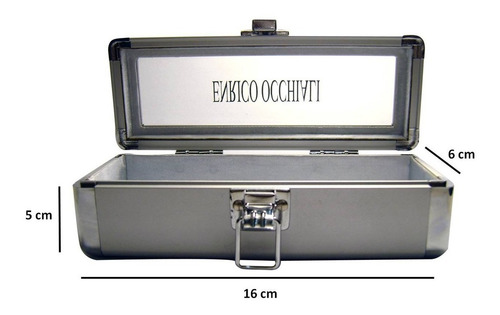 Imagen 4 de 4 de Estuche Aluminio Tapa Vidrio Anteojos Accesorios Bijouterie