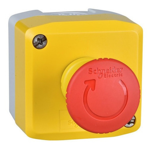 Botón Paro De Emergencia En Caja Botonera Schneider Electric Color Amarillo