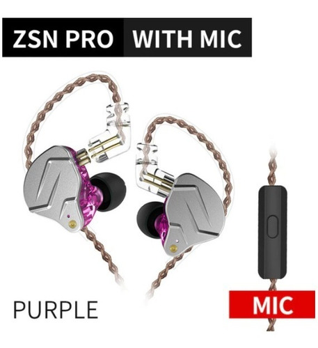 Fone De Ouvido Profissional Kz Zsn Pro Com Microfone 