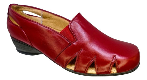 Calzado Para Pie Delicado Borrego Mujer Rojo Huarache Suave