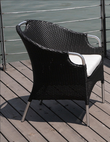 Sillón Jardin Simil Rattan Y Acero Inox. Myshopuruguay !!