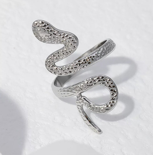 Anillo Serpiente Marmoleada Acero