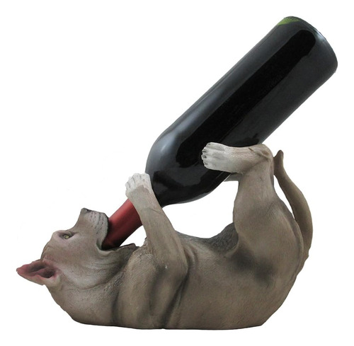 Pit Bull Potable Botella De Vino Titular Estatua En Decorati