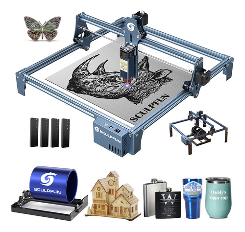Kit Profissional Gravação A Laser: Sculpfun S9 + Rolo