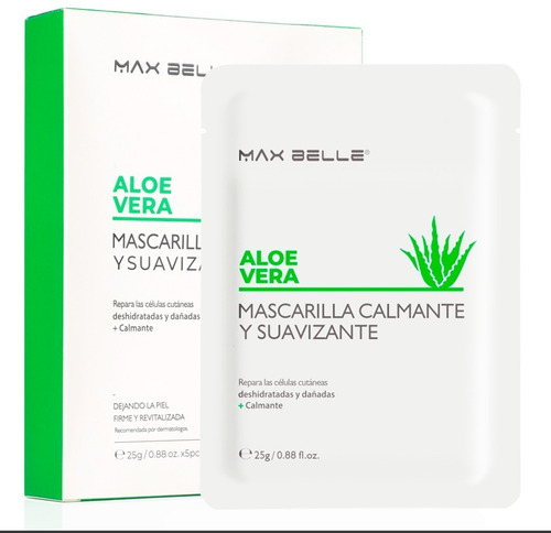 Mascarilla Facial Con Aloe Vera Max Belle X5