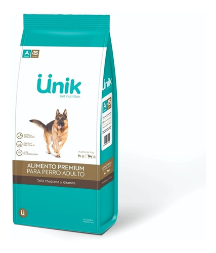 Alimento Perros Balanceado Adult Grande Mediano Unik 3kg