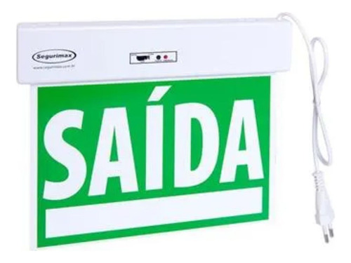 Placa Sinalização Led Saida Emergência Verde Segurimax