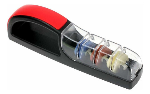 Afilador De Cuchillos Minosharp 3 Sacapuntas Negro/rojo Fdc1
