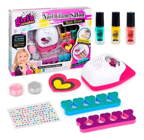 Set De Belleza Infantil Juguete De Uñas Con Secador 