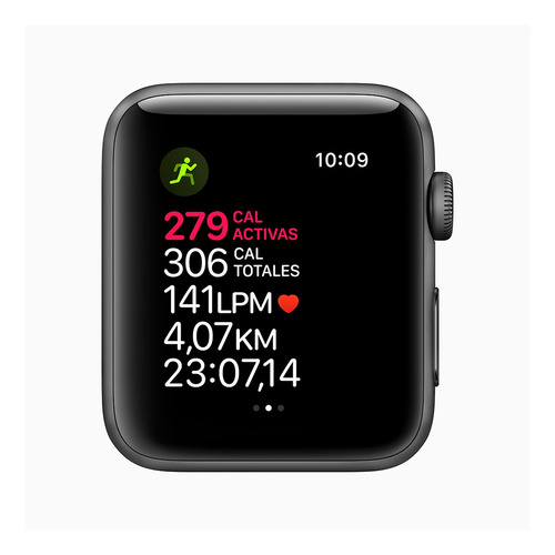 Imagen 4 de 6 de Apple Watch Series 3 (GPS) - Caja de aluminio gris espacial de 42 mm - Correa deportiva negro