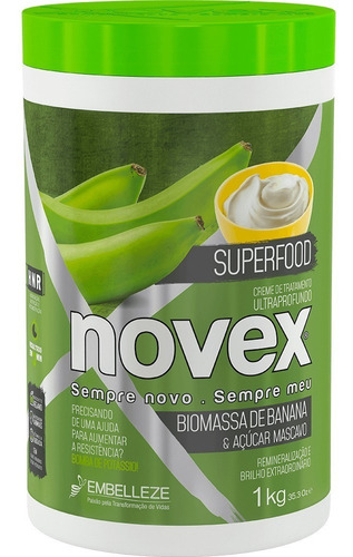 Creme De Tratamento Novex Superfood Biomassa Banana E Açúcar Tamanho 1kg