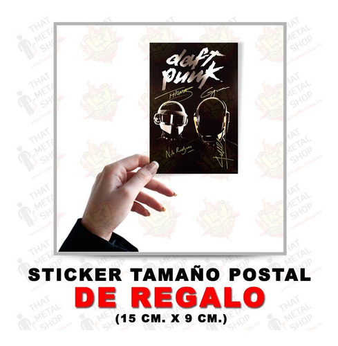 Imagen 2 de 10 de Envío Gratis Playera Raglan Caballero Daft Punk Logo + Sticker