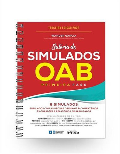 Bateria De Simulados Oab 1a Fase - 3a Ed - 2022, De Trigueiros, Arthur. Editora Editora Foco, Capa Mole Em Português, 2021