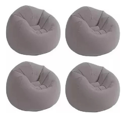 Sillon Inflable Gris Intex 107x104x69cm