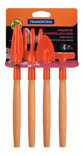 Imagen 5 de 9 de Kit Herramientas Jardinería 4 Piezas Maceta Tramontina