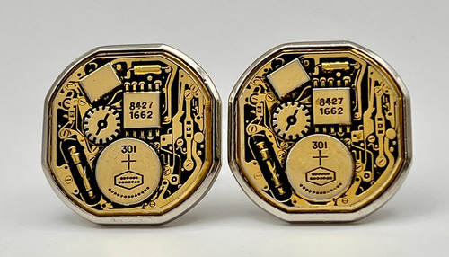 Antiguo Gemelos Citizen Crystron Años 1970 Muy Raros #020 Negro Y Dorado (Usado)