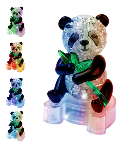 Rompecabezas De Cristal 3d Con Base Iluminada, Regalo De Pan