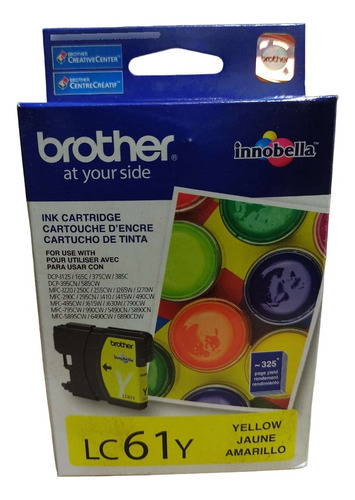 Cartucho De Tinta Brother Original Lc61 Amarelo