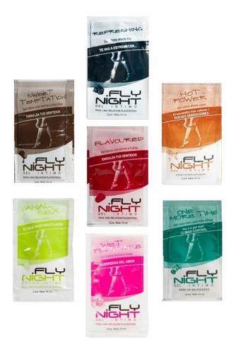 
Lubricante Intimo Fly Night Kit X7 Sachets Variados De 10 Ml