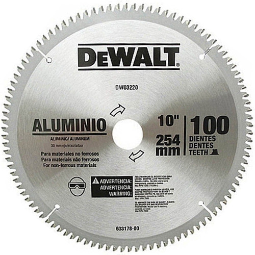 Disco De Serra 250mm 100 Dentes Wídea Corta Aluminio Dewalt