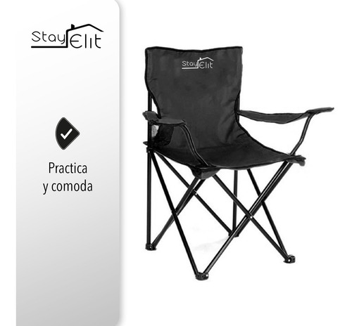 Imagen 2 de 5 de Silla Plegable Playa Camping Incluye Funda Y Portavaso