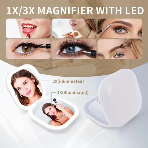 Mini Cadeira De Cosméticos Dobrável Touch Travel Led De 3 La