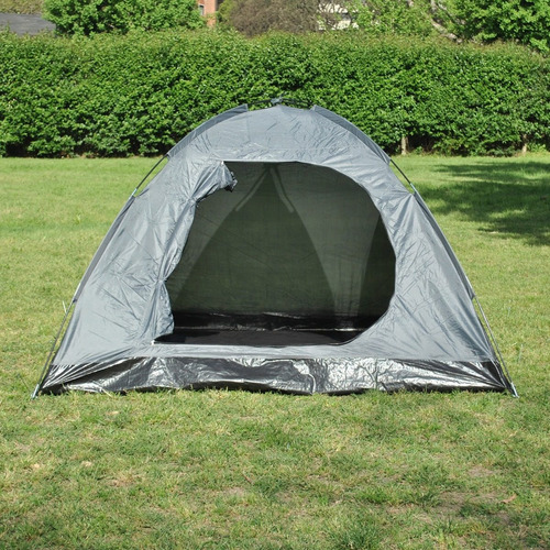 Carpa Iglú Para 4 Personas Reforzada + Sobretecho + Abside Color Verde/gris