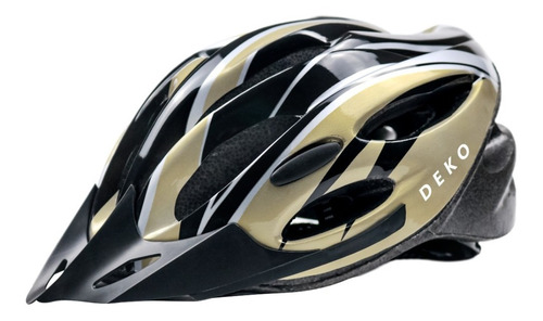 Capacete Dourado Com Led Ciclismo Bike Bicicleta Patins Skat