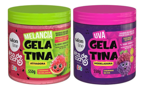 Kit Gelatina Salon Line Kids Melancia + Uva 550g