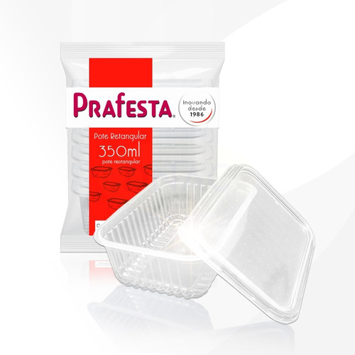 24un. Pote Descartável 350ml Freezer Microondas Marmita Fit