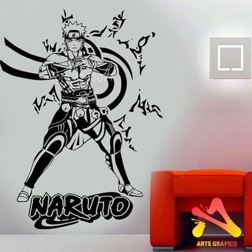 Vinilo Para Pared Decorativo Naruto Con Logo 60x50cm