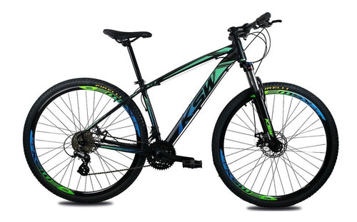 Bicicleta Aro 29 Ksw Color Altus 1.0 24v Hidraulico + Trava Cor Verde/Azul Tamanho do quadro 17