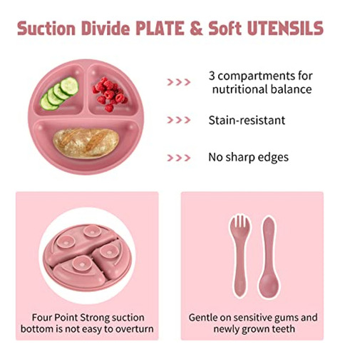 Baberos De Silicona Losecu Juego De Alimentación De Silicona