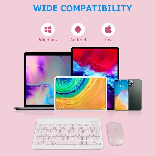 Kit Teclado Recargable Y Mouse Bluetooth Tablet Celular